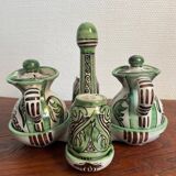 Punter cracked ceramic salt and pepper set, oil and vinegar set