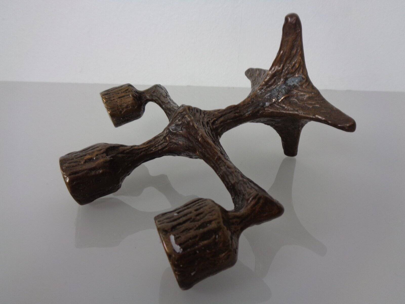 Brutalist Bronze Candleholder, 1960s