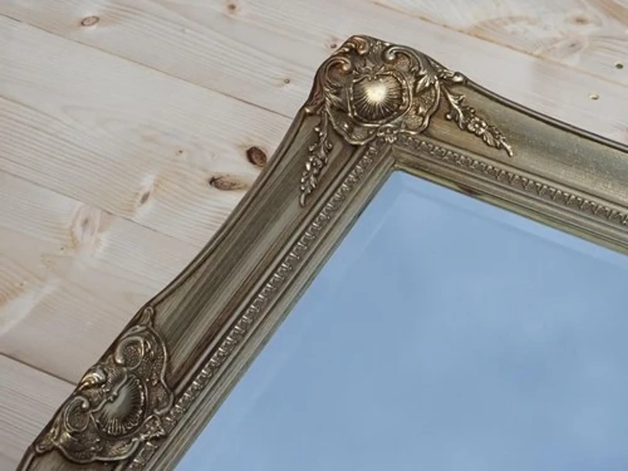 Large Bevelled Wall Mirror Ornate Vintage