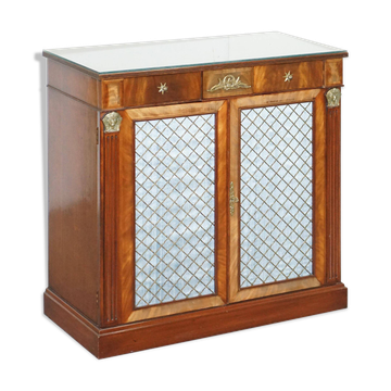 Antique buffet circa 1900 in hardwood and gilded bronze, Egyptian Revival style.
