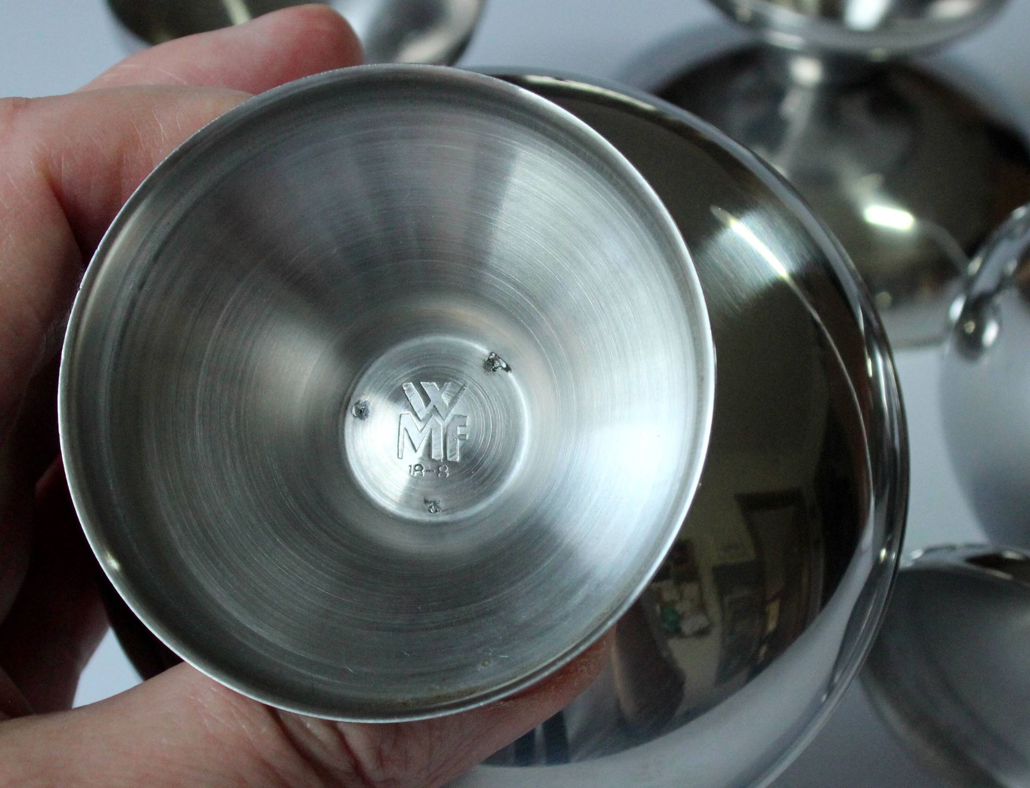 4 ice cream cups by WMF/Tischfein - made of stainless steel - Vintage