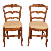2 chaises en chêne et paille, circa 1900