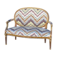 Louis XVI-style carved and lase-style wooden bench