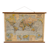 Vintage political wall map, school map 1961 (large format)