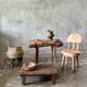 Small child's chair in natural blond teak back with three bars