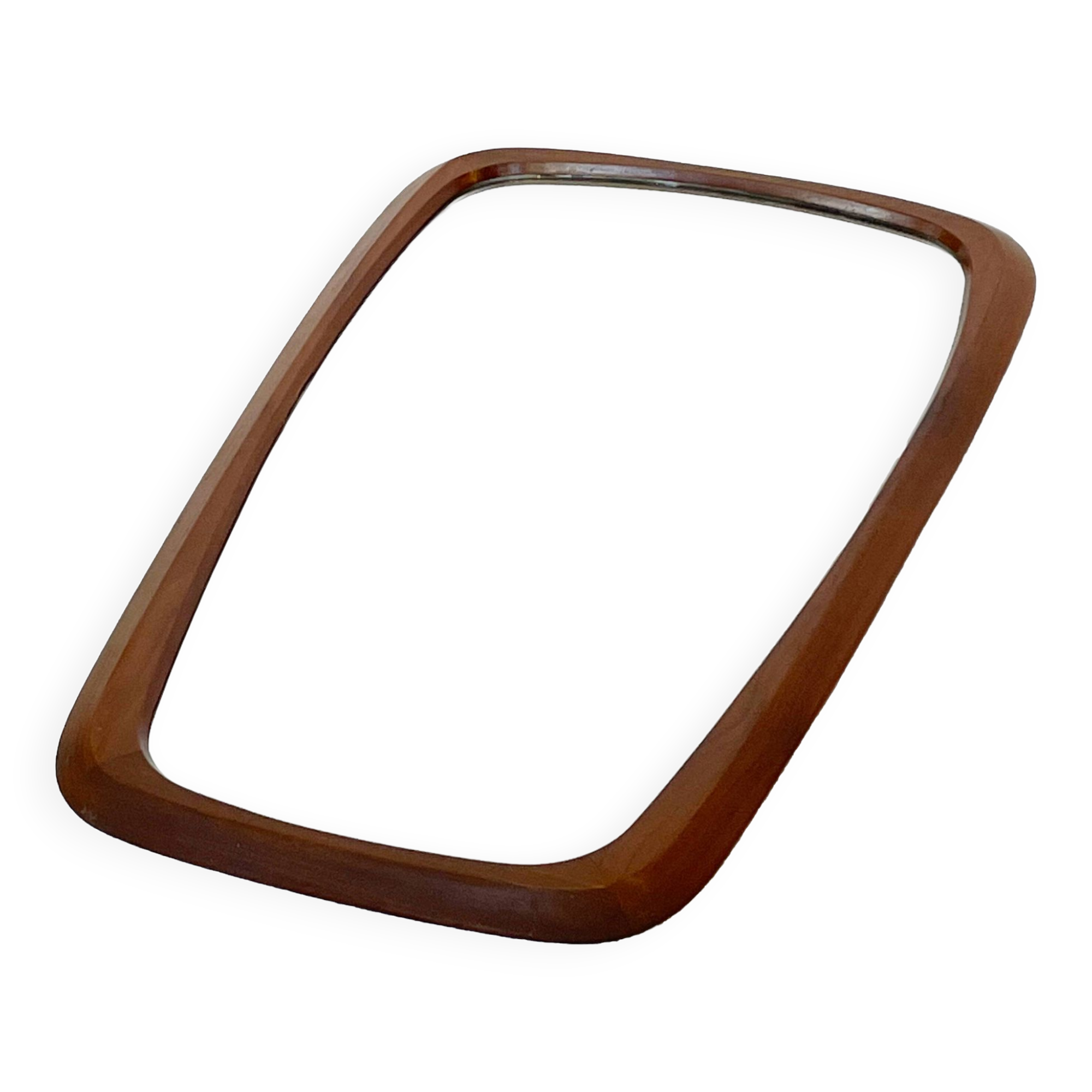 Vintage Large organic Danish mirror in teak
