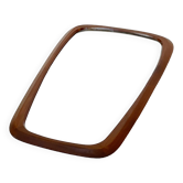 Grand miroir danois organique vintage en teck