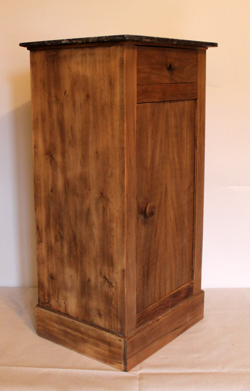 Natural wooden bedside table