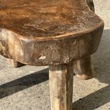 Mini low stool in upcycled old Asian teak H15 D24