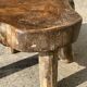 Mini low stool in upcycled old Asian teak H15 D24