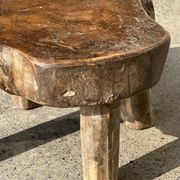 Mini low stool in upcycled old Asian teak H15 D24