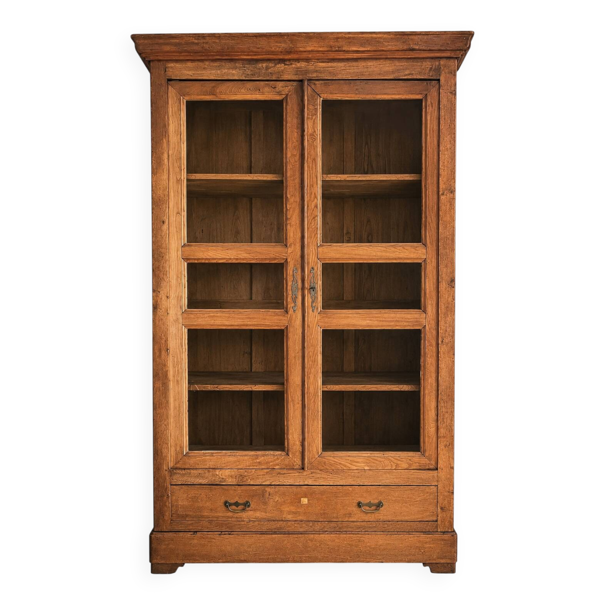 Large showcase library of a notary in solid oak from the late 19th century.