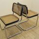 Set of 4 black rattan and metal chairs, Denmark 1960.