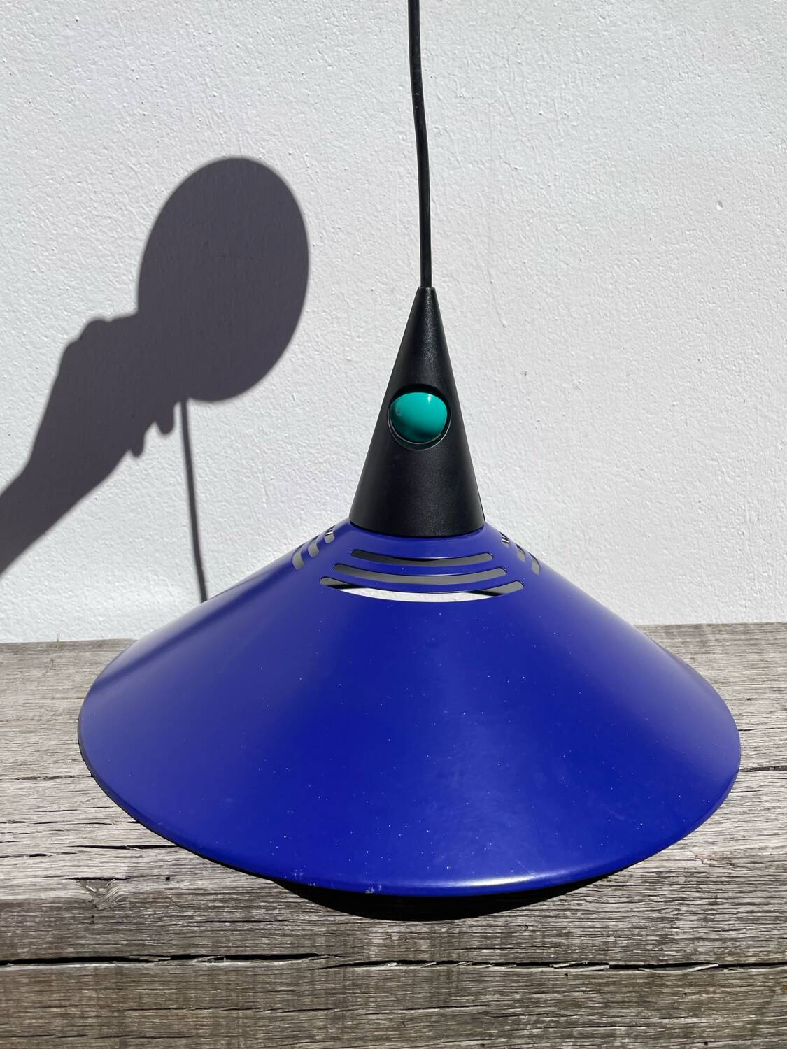 Postmodern blue metal pendant light Glossy