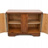 Art Deco style walnut chest of drawers, Poland, 1950s.