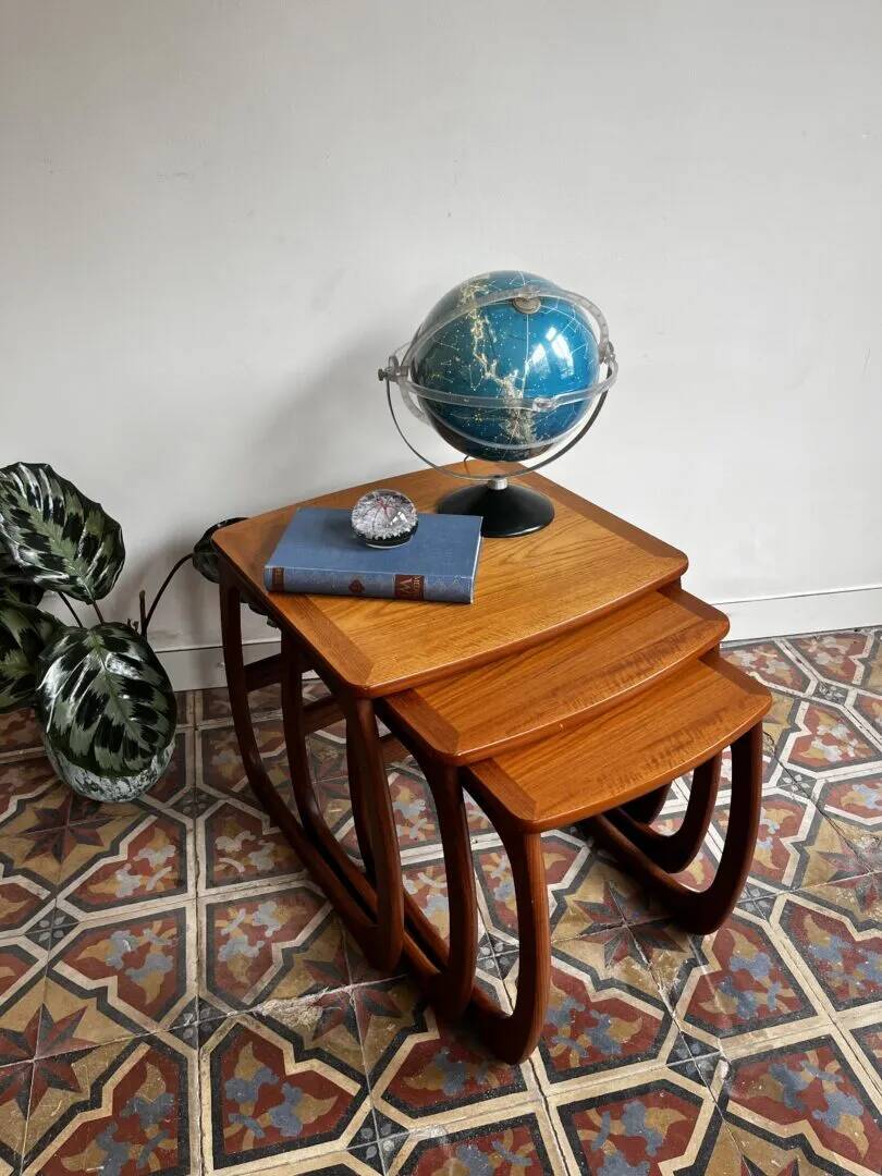 Teak nesting tables – Nathan Furniture, UK