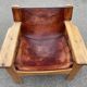 Safari chair in pine and leather, first edition attributed to Karin Mobring, 1970s