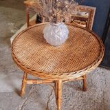 Vintage rattan table