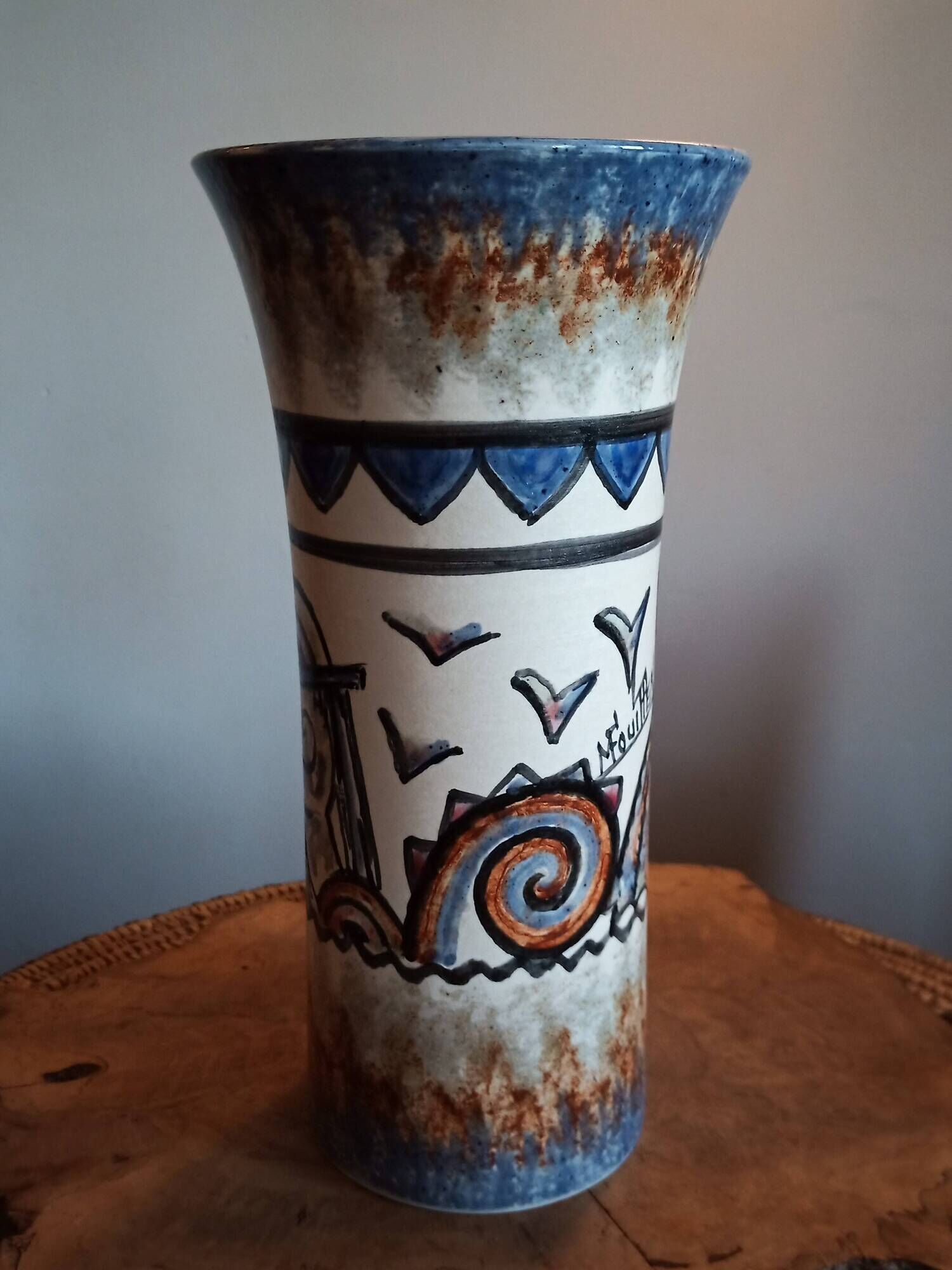 Vase en céramique de Quimper signé Fouillen