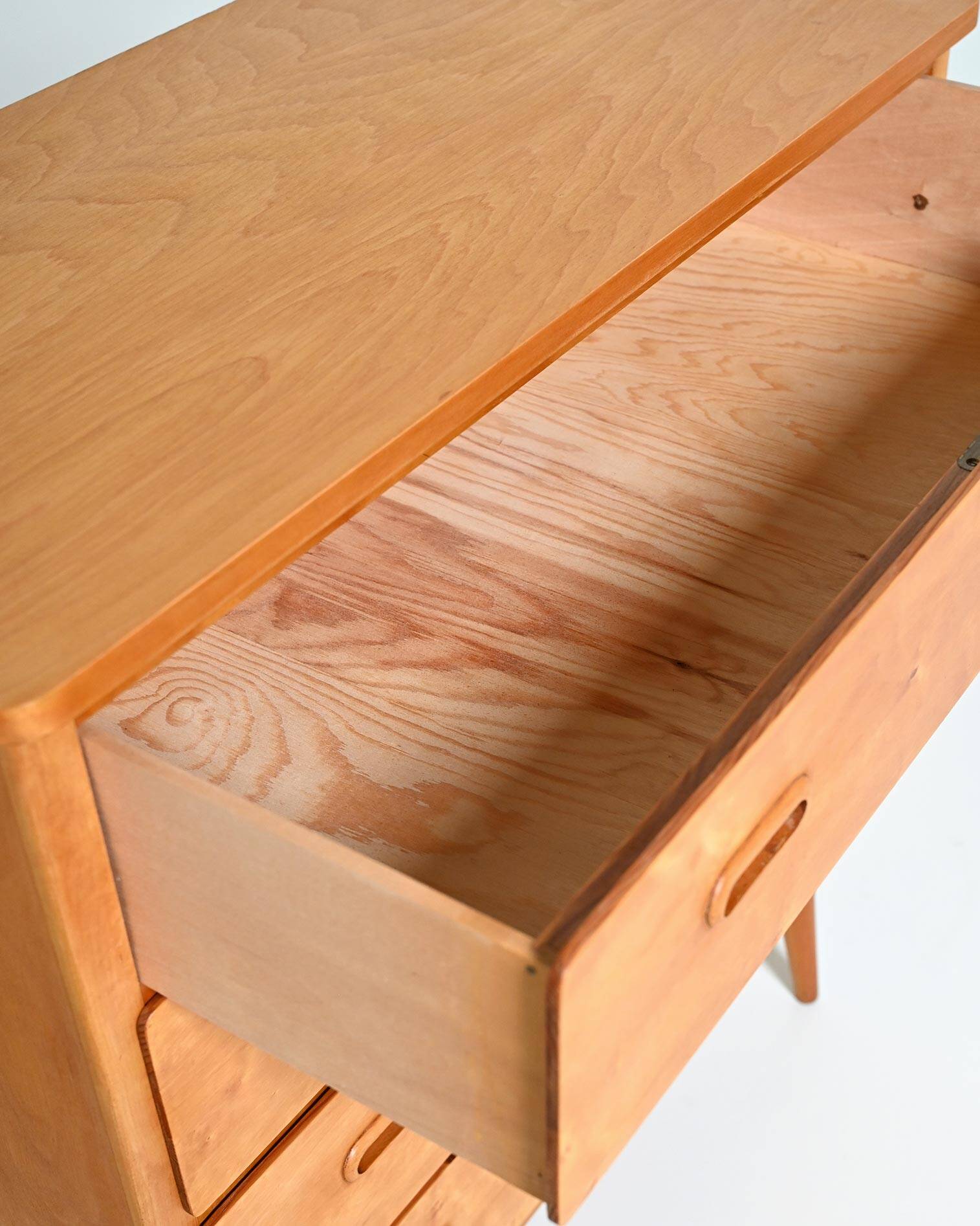 Scandinavian birch chest of drawers, 1950s–1960s