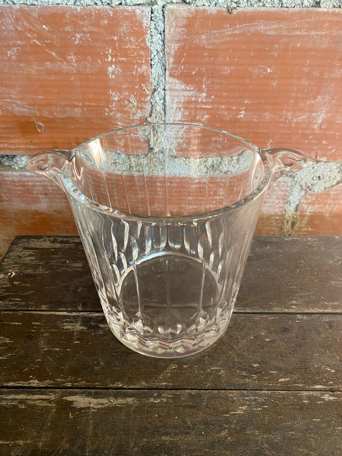 Crystal Ice Bucket Mold + Vintage Handle #D469