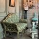 Painted and gilded wooden bench, Venice, 18th century
