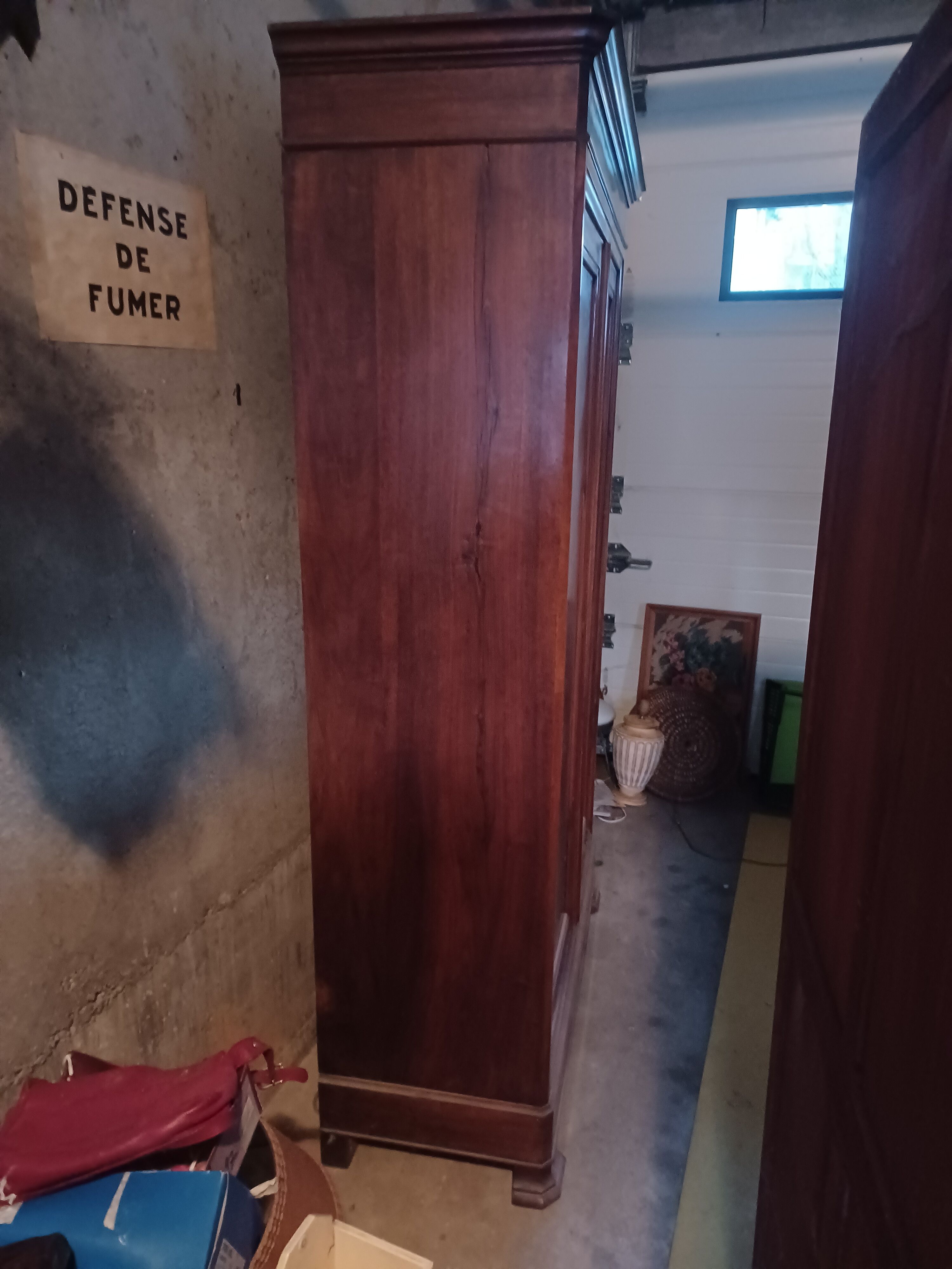 Wardrobe Louis Philippe in walnut two doors two drawers