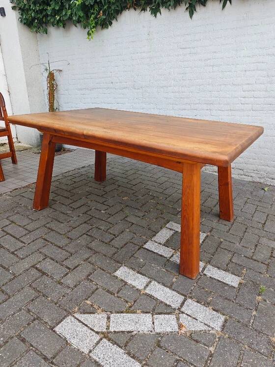 Ensemble de salle à manger de 5 chaises et table en bois massif - Style brutalisme, wabi-sabi, japandi