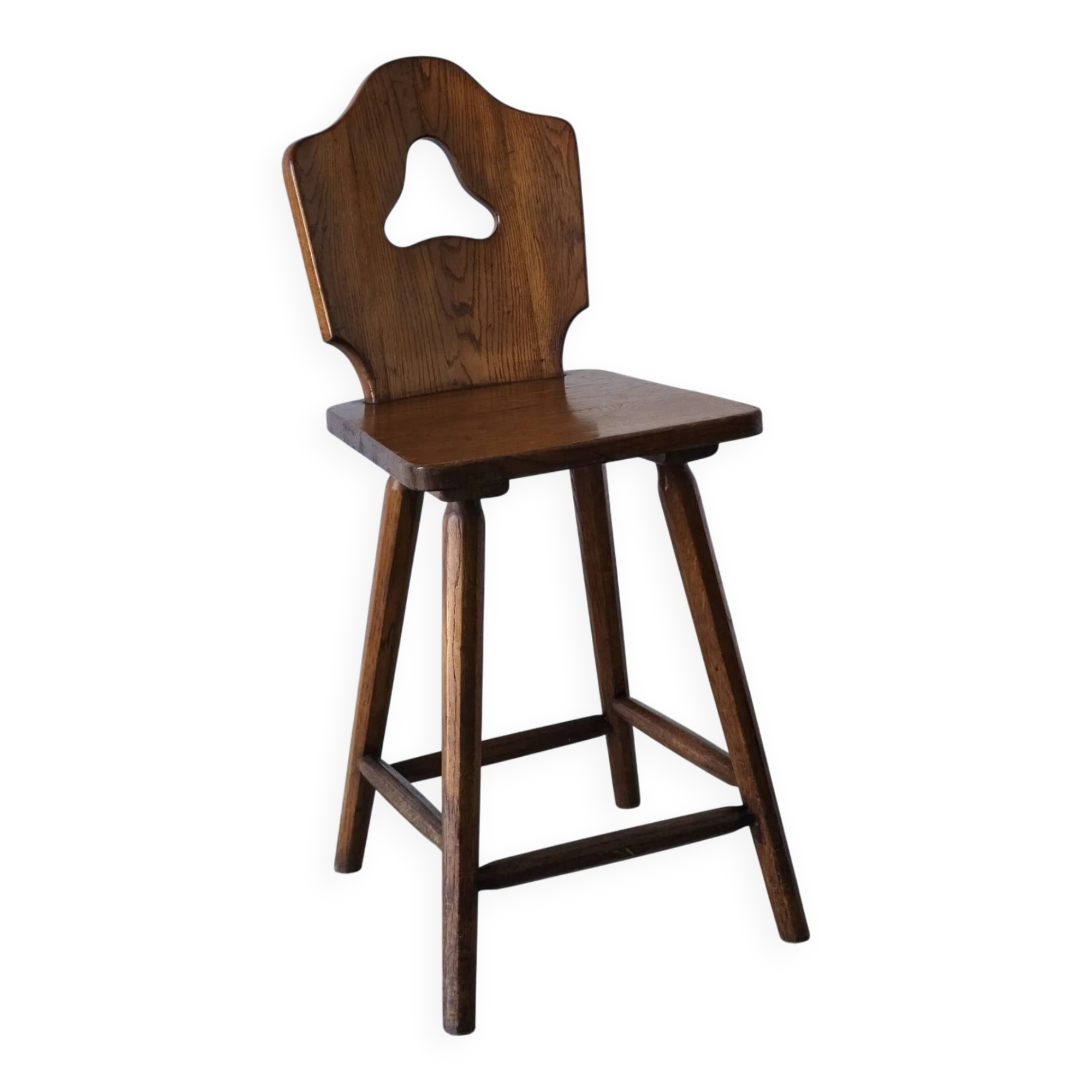 Brutalist oak bar chair | Germany | 1950s