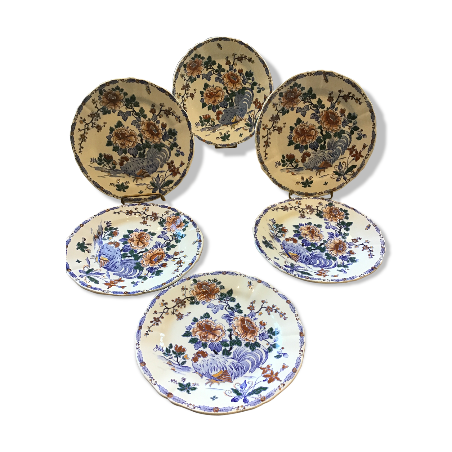 Lot of 6 gien plates to hors d'oeuvres