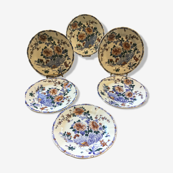 Lot de 6 assiettes de Gien à hors d’œuvre