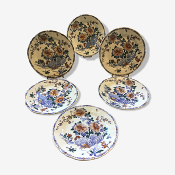 Lot of 6 gien plates to hors d'oeuvres
