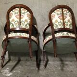 Pair of convertibles of transition Louis XVI style chairs