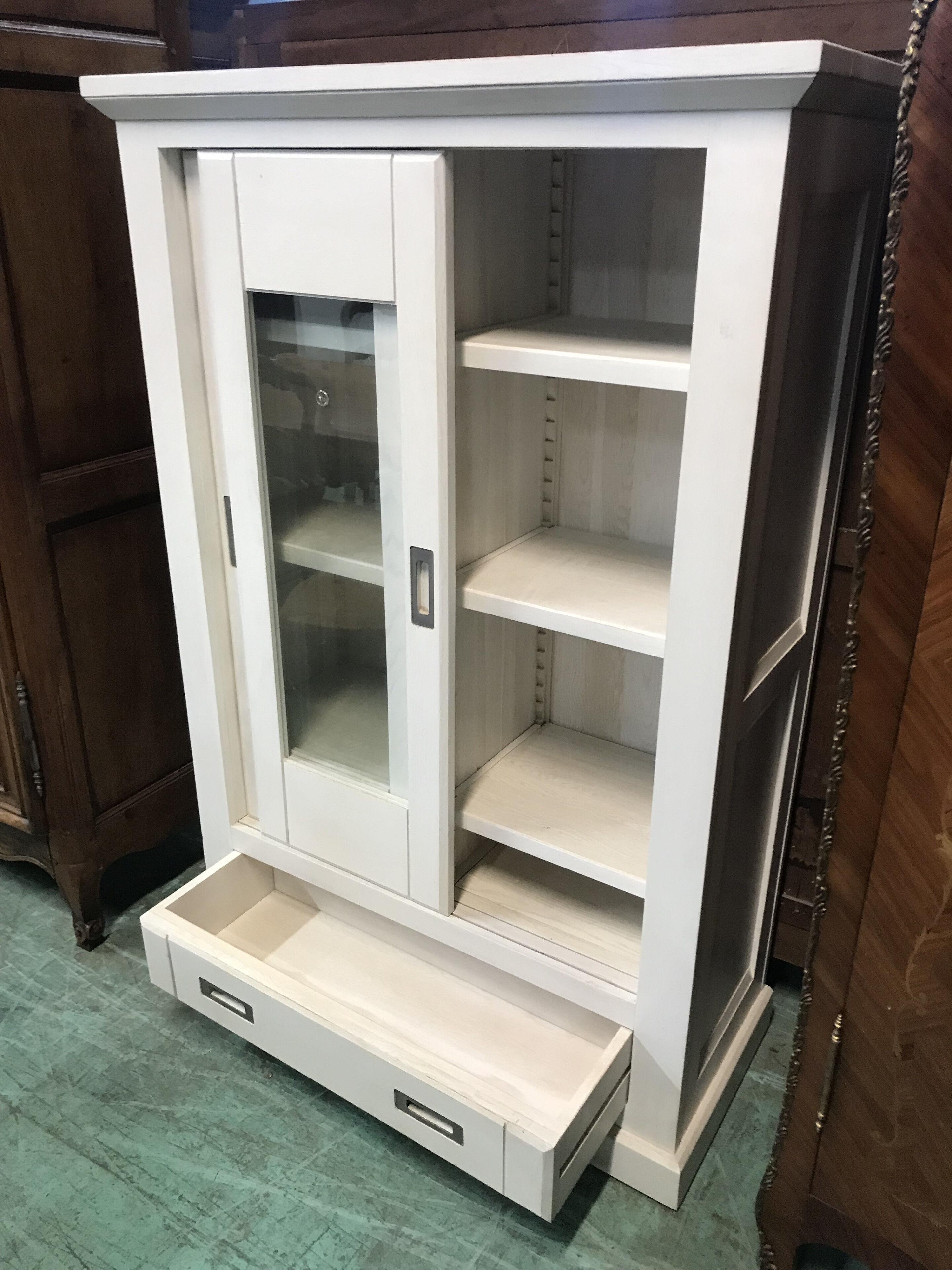 White oak display cabinet