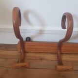 Wooden wall coat rack