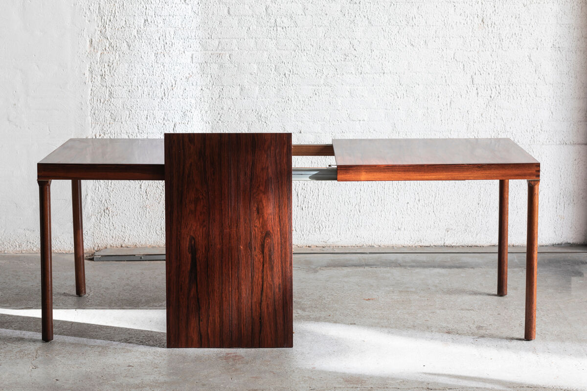 Extendable dining table in rosewood by Inger Klingenberg for Fristho, Dutch design, 1960s