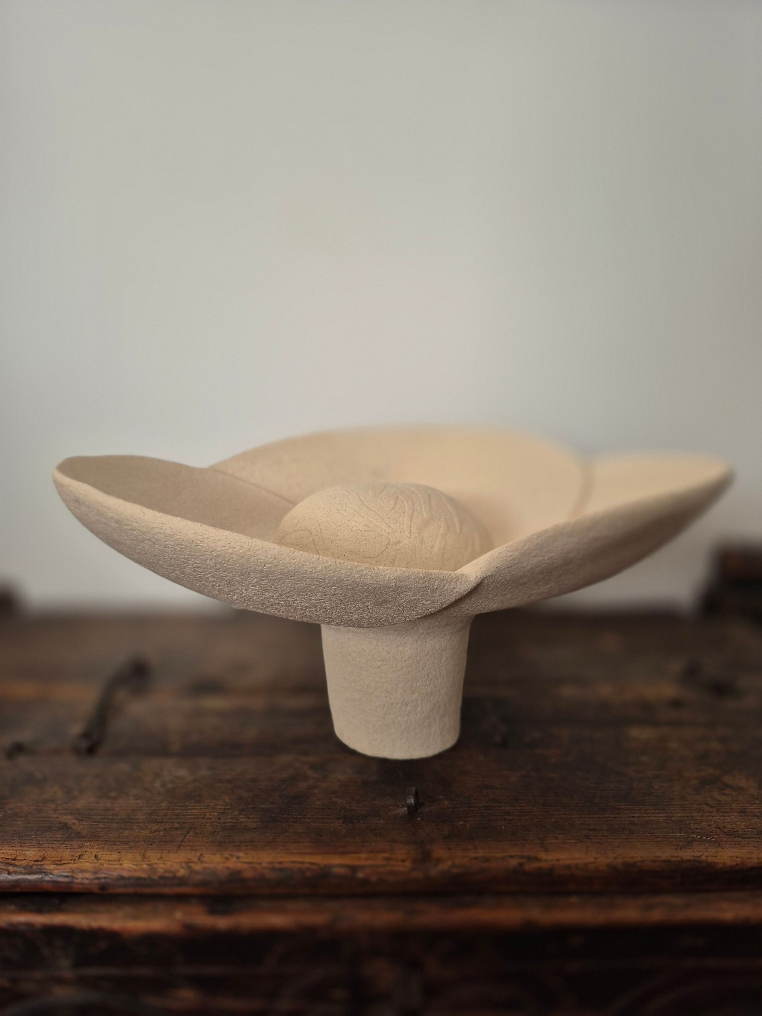 Sculptural bowl in chamotte stoneware