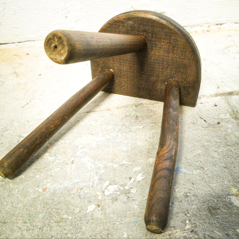 Tripod cowhide stool