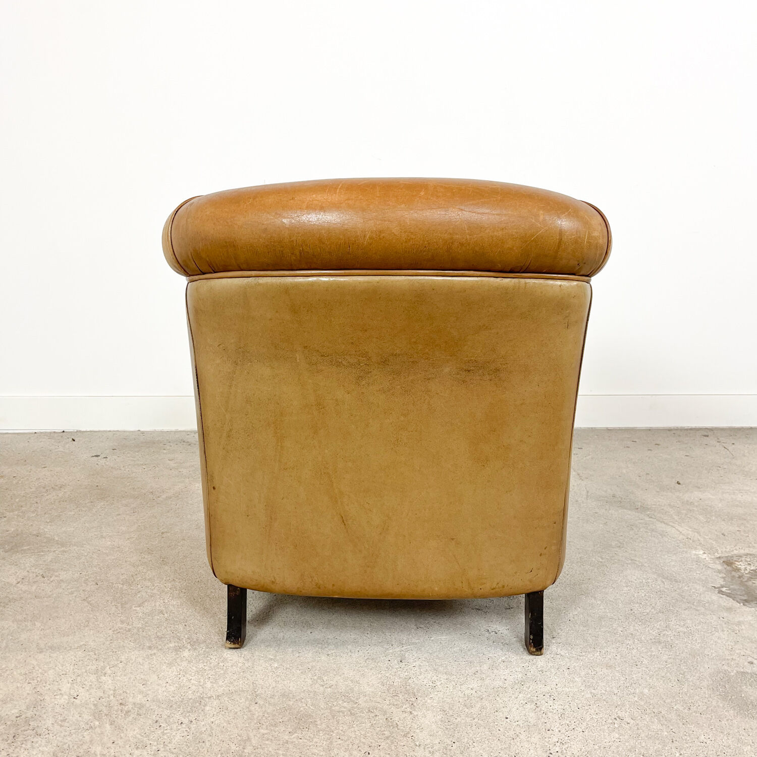 Vintage sheep leather club chair