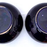 Paire de cache-pots - signée et numérotée sarreguemines - bleu cobalt foncé - xixème