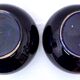 Pair of pot covers - signed and numbered sarreguemines - dark cobalt blue - xixth
