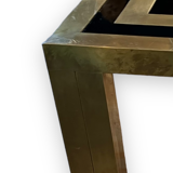Table de salon en laiton doré et verre noir par le studio mercier pour liwan's