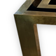 Coffee table in gilded brass and black glass by Studio Mercier for Liwan's