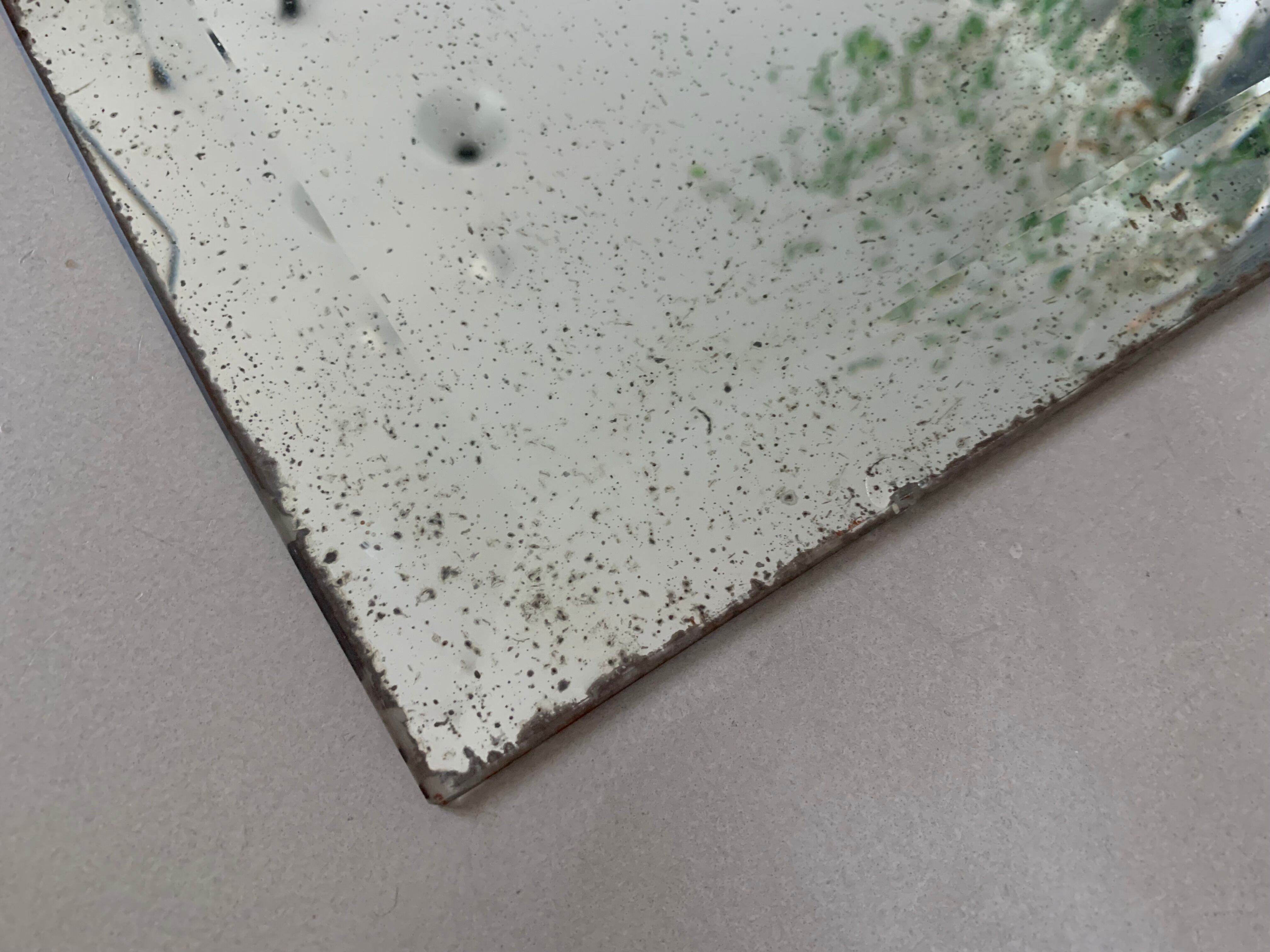 Old bevelled stitched mirror 78x108cm