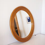 Round rattan bamboo mirror, 60 cm