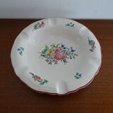 KG Lunéville earthenware ashtray with flower motifs Ø 18.5 cm