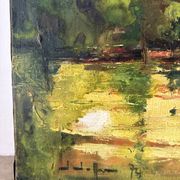 Reflets d’automne, huile sur toile signée 1974