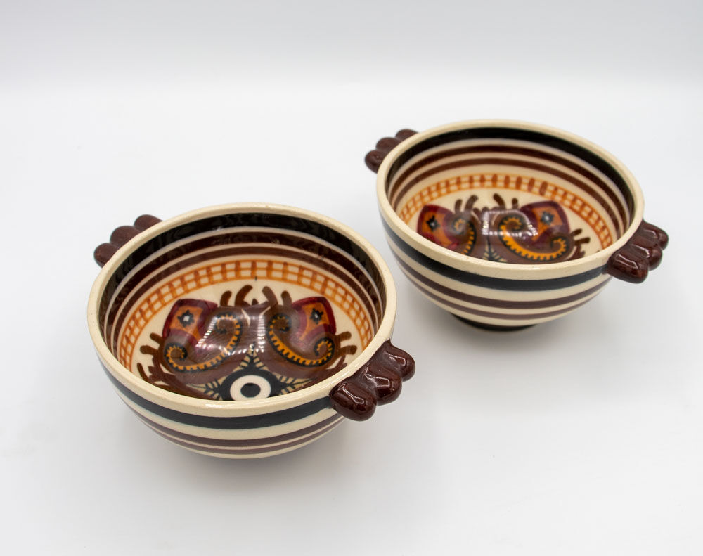 Quimper ceramic bowls signed Fouillen