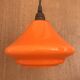 Set of three orange opaline suspensions from the 1970s Space Age.