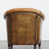 Fauteuil club en cuir de mouton